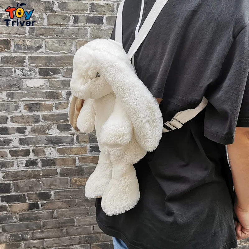 Women Girl Bunny Backpack Ladies Kawaii Plush Doll Rabbit  School Shoulder Bag 