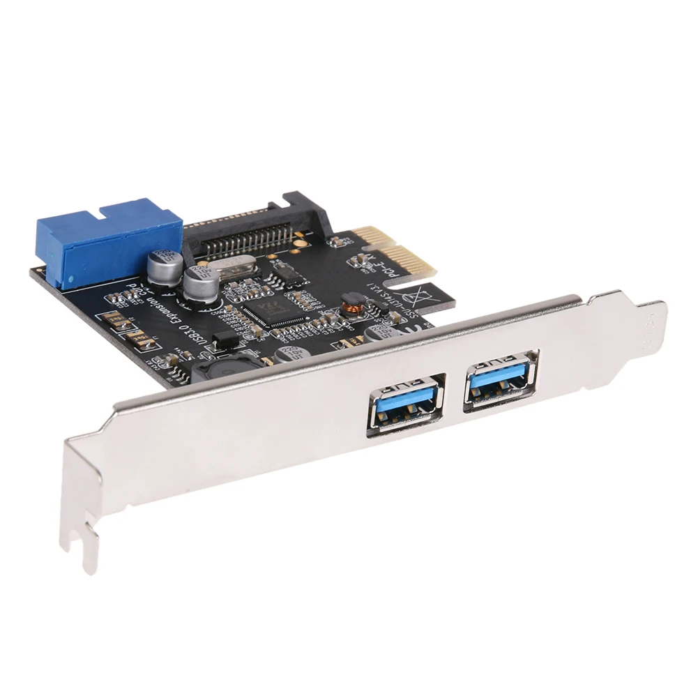 

U3V14S 2 Port 19Pin USB 3.0 Card PCI-e to Internal 20Pin Ports Adapter PCI Express 5.0Gbps Add On Card for PC Laptop