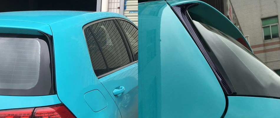 Beler 2 шт. Блестящий углерод волокно заднего стекла боковой спойлер крыло крышка отделка Подходит для VW GOLF 7 MK7 2013