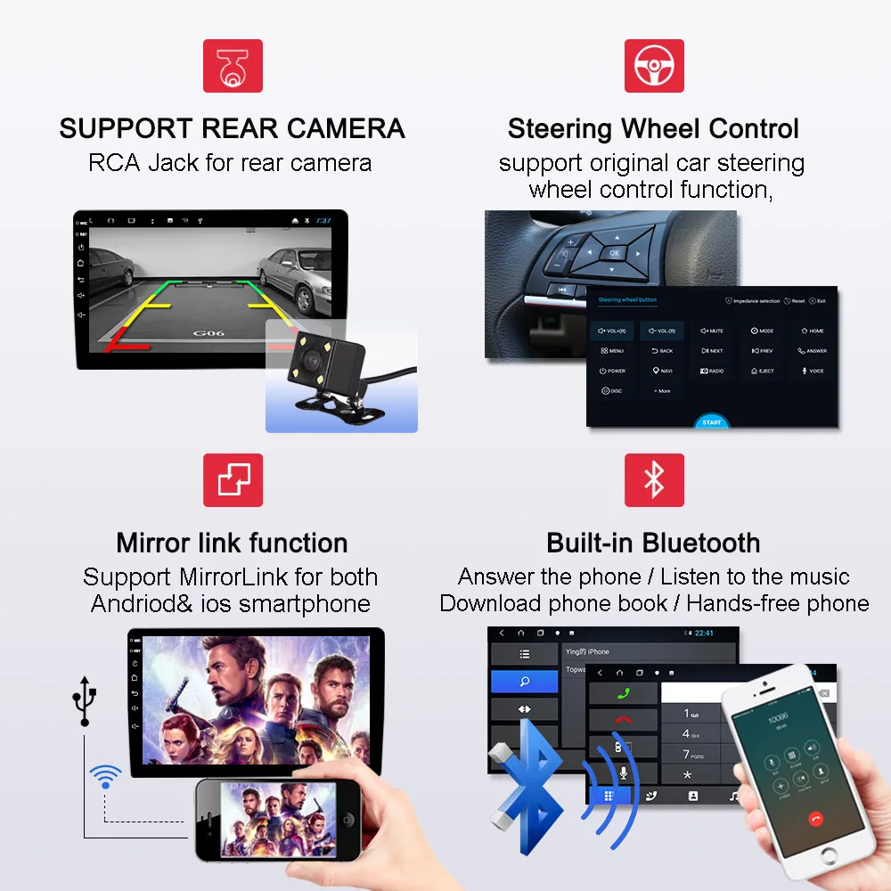 Cheap Bonroad 7" Android 9.0 Car Multimedia Player For Mitsubishi outlander lancer asx  Radio video stereo GPS Navigation RAM4G ROM64G 4
