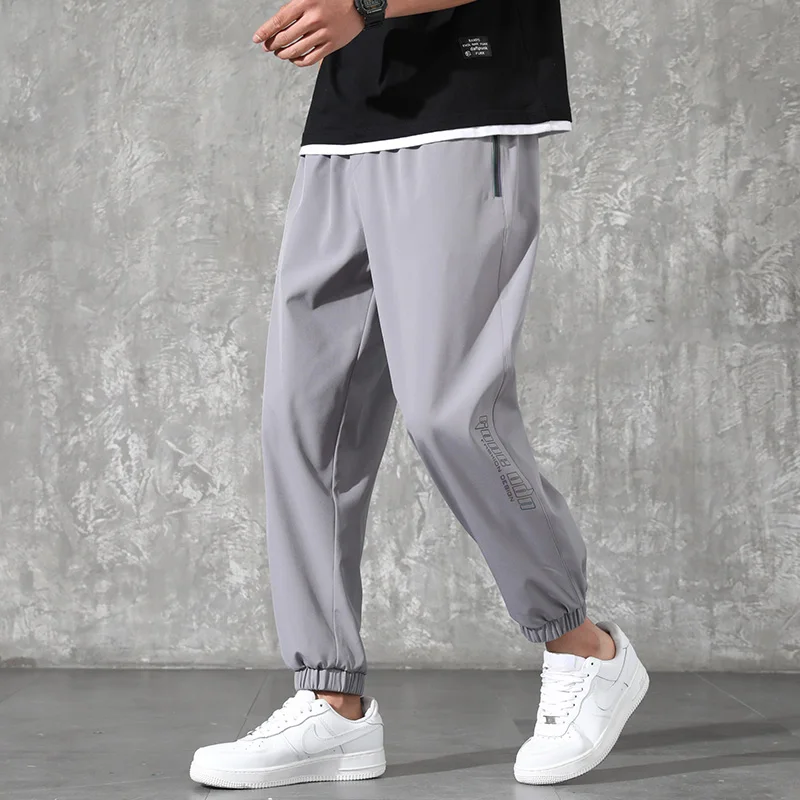 

Oversiz Summer Quick Dry Baggy Sweatpants Men Sportswear Black Jogger Pants Male Zip Pockets Track Trousers Plus Size 7XL 8XL