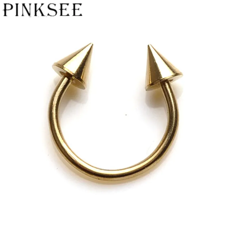 Pinksee 1 шт. Простые Модные из нержавеющей стали в форме подковы бар носа кольца для