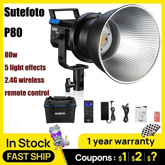 Sutefoto P80 RGB Video Light 5600K 5 Functions Video Led Light for