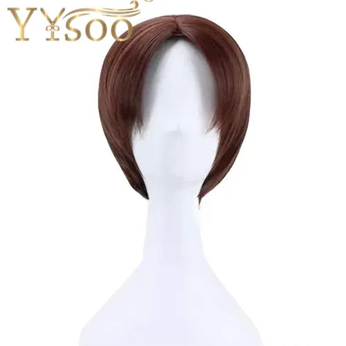 YYsoo мужской парик для косплея "Король бойцов", Кио Кусанаги, 2-е аниме, игры любви, косплей, волосы для мужчин, короткий коричневый парик, вечерние парики на Хэллоуин - Цвет: Коричневый