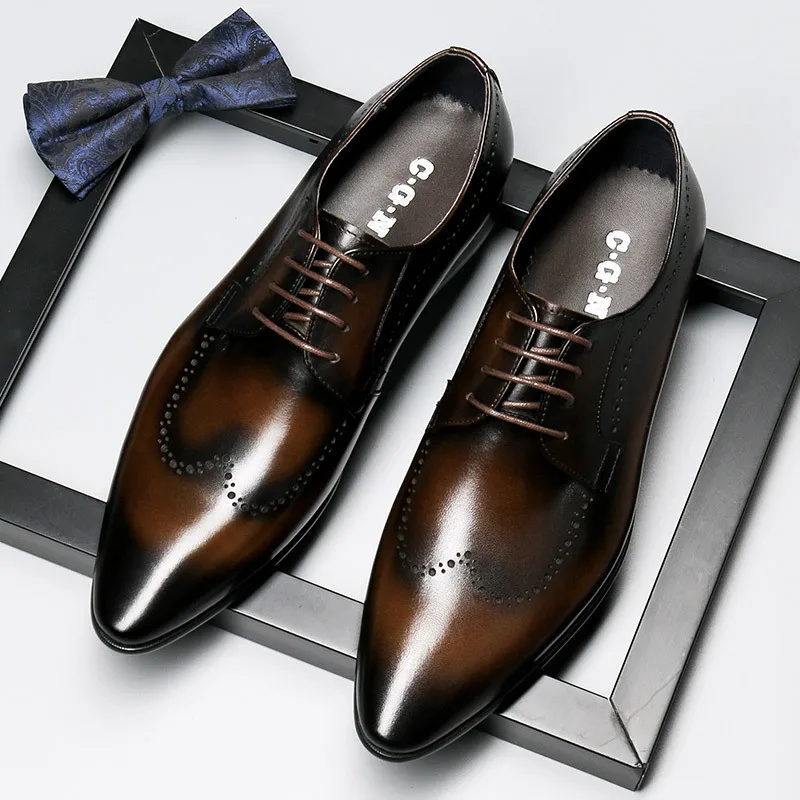 

Sharp Leather Shoes Correct Dress Business Genuine Leather England Trend Chalaza Leisure Time