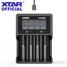 XTAR 18650 Battery Charger VC4SL QC3.0 Fast Charger Type C USB Quick Charge AAA AA Rechargeable Lithium Batteries 21700 Charger