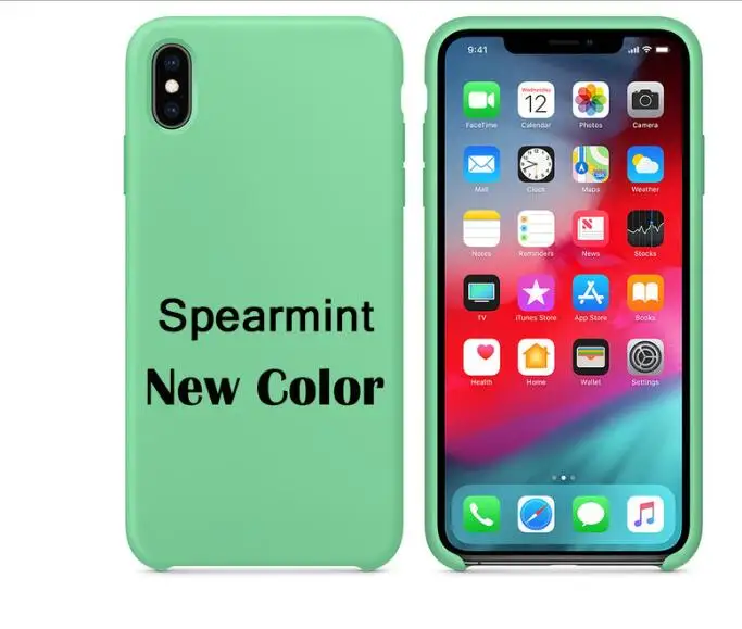 Роскошный силиконовый чехол для телефона для iPhone 7 8 6 6s Plus XR X XS Max Роскошный чехол s для iPhone 11 Pro Max с логотипом задняя крышка - Цвет: Spearmint Green