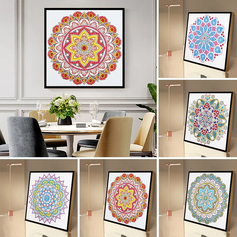 

Special Shape 5D DIY Diamond Painting Color Mandala Cross Stitch Embroidery Full Drill Special Shaped Drill no Frame 30x30cm