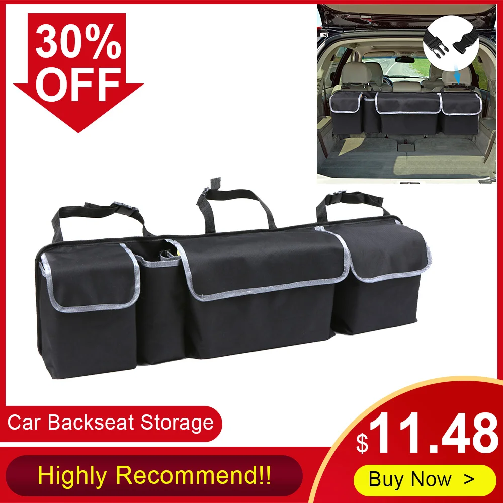 

Car Organizer Trunk Backseat Storage Bag Net High Capacity Multi-use Oxford Back Interior Accessories Automobile Seat for boat