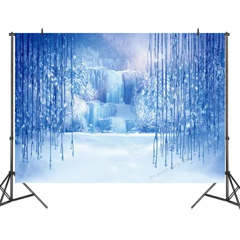 

125x80/210x150cm Frozen Party Backdrops Curtain Photobooth Backdrop Children's Birthday Party Wall Decorations Backdrop Stand