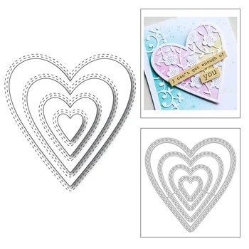 

2020 New Valentine Heart Nesting and Layering Frame Background Metal Cutting Dies For Scrapbooking Greeting Card Making no stamp