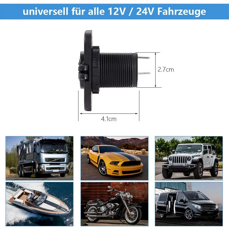 Прикуриватель 12V адаптер для автомобильного прикуривателя розетка для автомобиля мотоцикла лодки Универсальный водонепроницаемый DC Сигареты