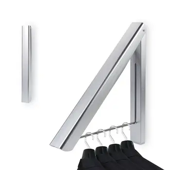 

New Wall Mounted Clothes Airer Washing Line Coat Shirt Dryer Folding/Pull out Wall Hanger Space Saving Clothes Cupboard Storage