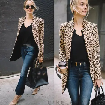 

2019 Winter Fashion Woman Sweaters Long Sleeve Leopard Print Knitted Cardigan Sweater Coat Tops Women Clothing Plus Size