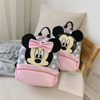 

Disney Cartoon Backpack Minnie Mickey Mouse Schoolbag Kindergarten/Primary School Kids Bags Infantil Mochila for Baby Girls