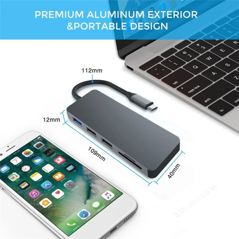 Док-станции usb c usb для ноутбуков 7 в 1 type-C PD to 4K HD HDMI USB3.0 2,0 Micro-SD TF Reader Hub Dock Adapter מל ל usb