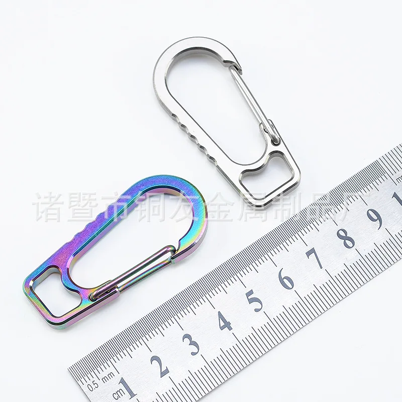 Big Mouth Buckle Titanium Alloy Hanger Keychain Spring Clip Carabiner Flashlight Buckle