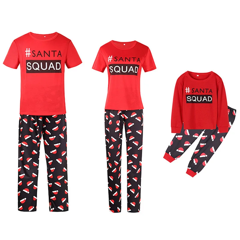 

Christmas Family Pajamas Set Short-sleeved T-shirt+Printed Trousers 2Pcs/Set Father Mother Son Daughter Clothes