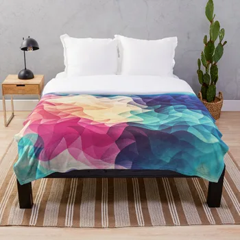 

Geometry Triangle Wave Multicolor Mosaic P Throw Blanket Soft Sherpa Blanket Bed Sheet Single Knee Blanket Office Nap Blanket