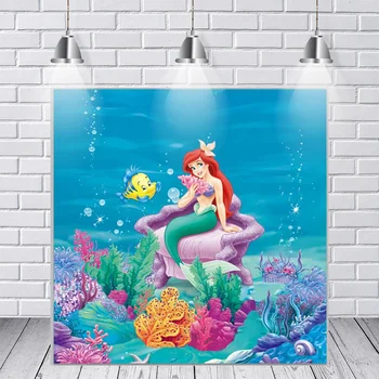 

Background Photography Under Sea Little Mermaid Ariel Princess Chair Corals Custom Photography Backdrops Studio Vinyl
