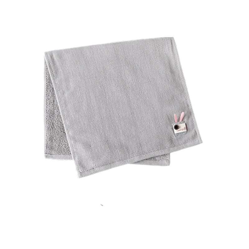 Light Gray 25x50 см мультяшная Моющаяся Ткань Милая чашка Кролик хлопок Мягкий абсорбирующий Домашний ребенок детское полотенце для рук и лица - Цвет: Light Gray