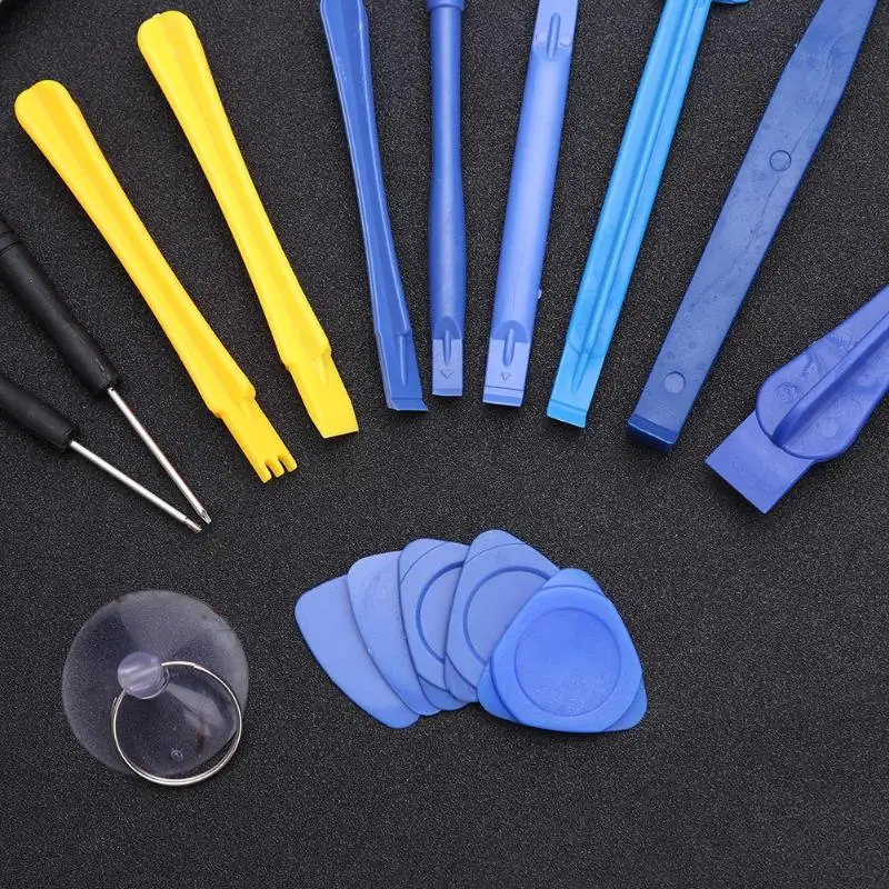 19pcs/Set Stainless Steel Opening Plate Spudgers Screwdrivers Tri-Agnle Picks Suction Cup Phone Disassemble Repair Tool Kit