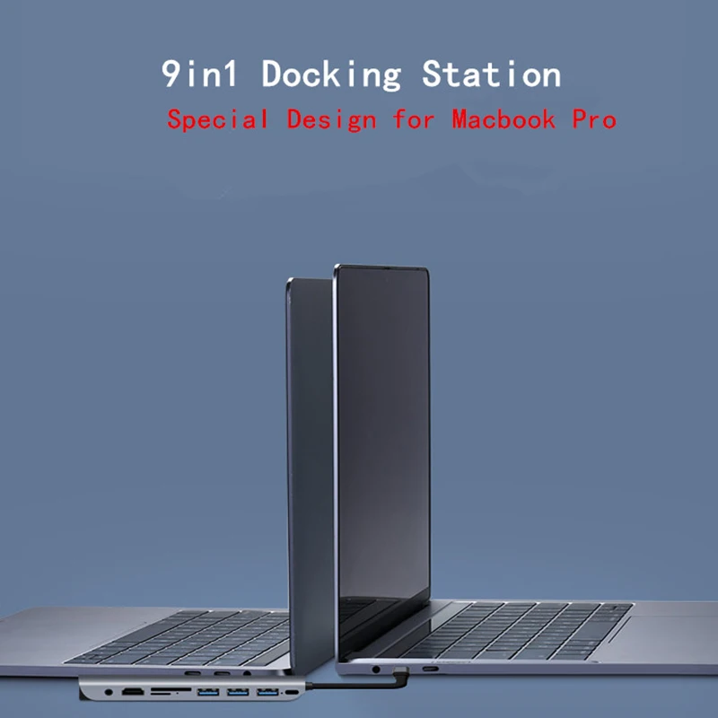 USB C концентратор тип-c к HDMI 4K VGA USB3.0X3 концентратор TF SD слот USB-C PD аудио Женский Портативный 9в1 адаптер для Macbook Pro