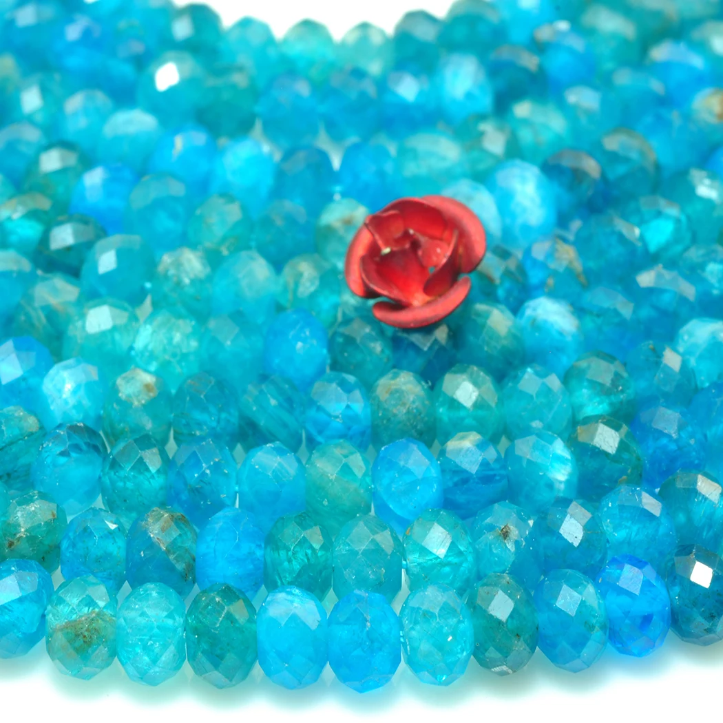 Apatite 4x6 мм бусы с натуральными драгоценными камнями, граненый для серебра 925, ювелирное ожерелье, серьги, браслет 15 дюймов ICNWAY