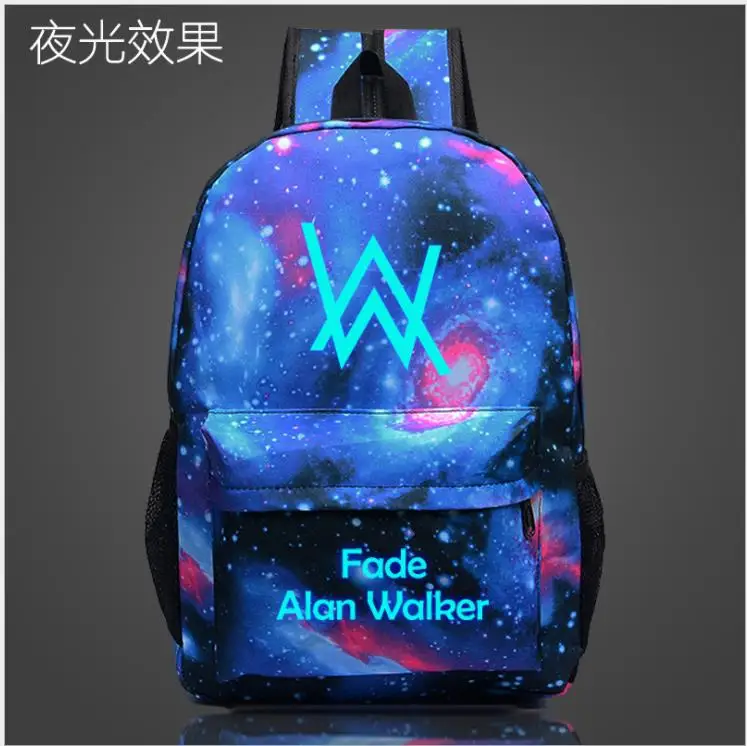 Светящийся рюкзак Alan Walker для подростков, модные школьные сумки для мальчиков и девочек, рюкзак для ноутбука, детские сумки для книг, повседневный рюкзак для путешествий - Цвет: as pictures