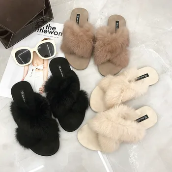 

Maggie's Walker Womens Shoes Flat Shoes Women Fluffy Slippers New Women Spring Plush Slippers 2020 Zapatos De Mujer