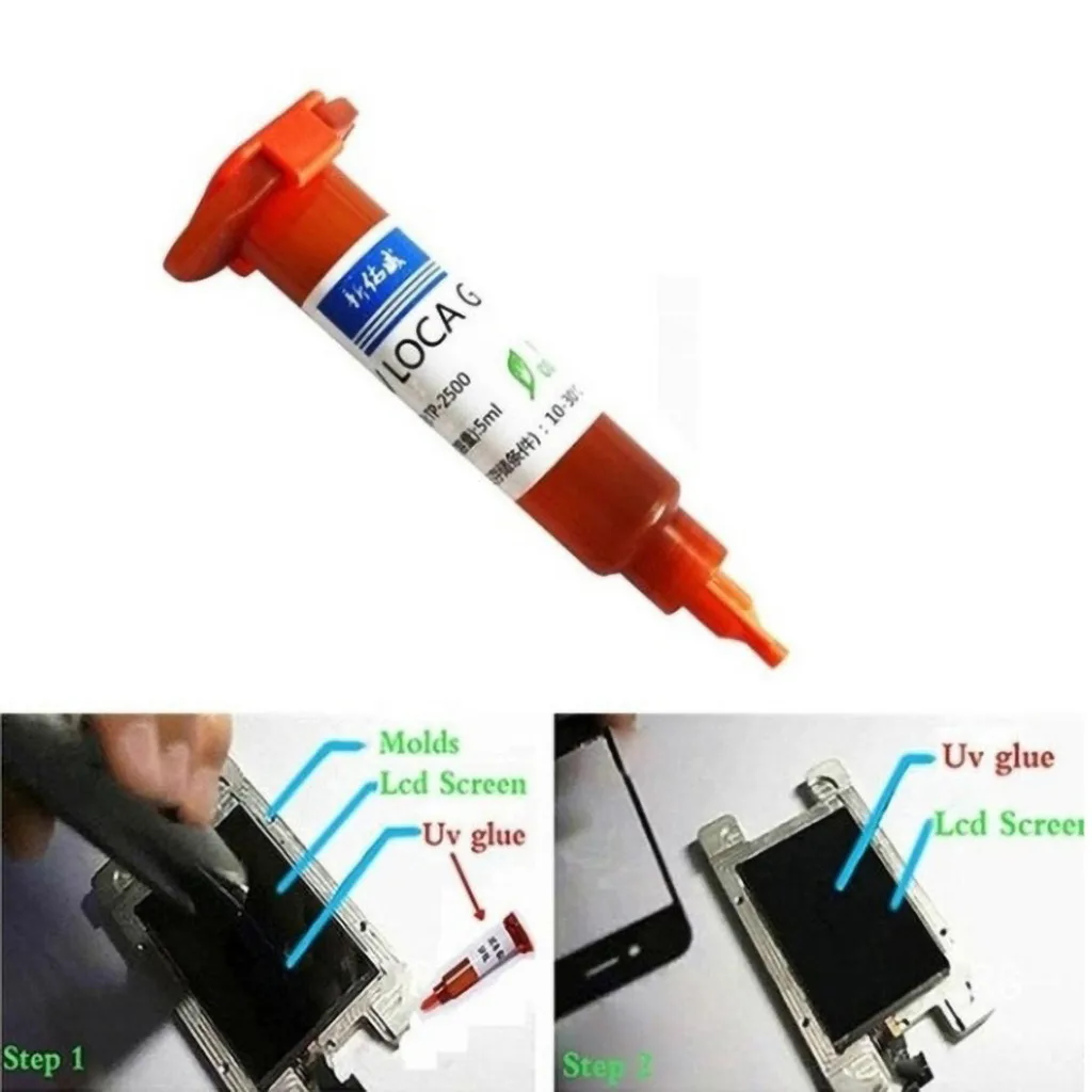 10 мл UV LOCA клей жидкий оптический прозрачный Ремонт Замена для сенсорный экран для планшетов, устройств iPhone мобильного телефона Прямая