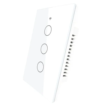 

WiFi Smart Wall Light Switch Glass Panel RF433 US Type Smart Life Tuya APP Remote Control Works with Alexa Google Home