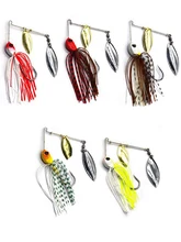 Lot d'appâts artificiels durs en métal pour la pêche, leurre pour attraper des poissons, matériel pour pêcher, matériel pour pêcher, avec Spinner, cuillère, Wobbler, pour la barbe, 5 pièces