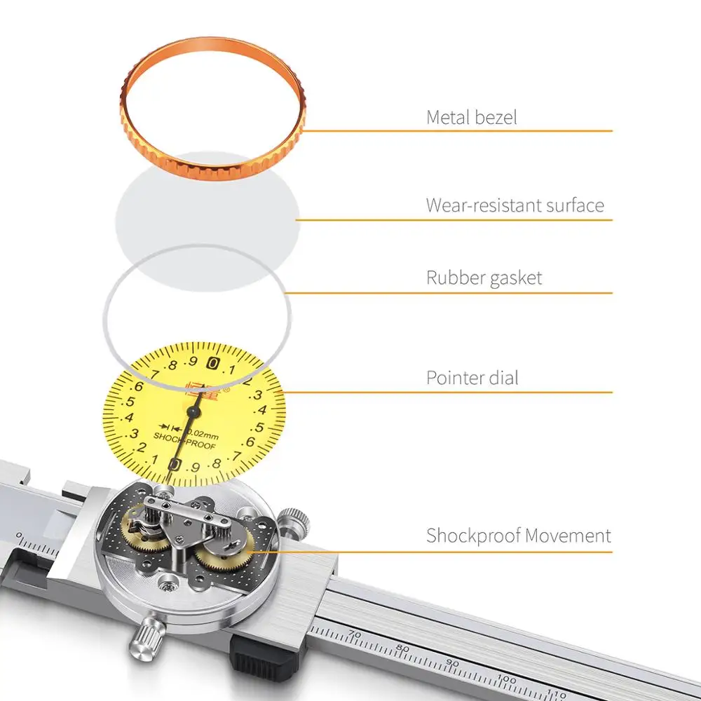 liso com instrumento de medicao aco inoxidavel do seletor 0 150mm 03