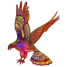 

Colorful Male Eagle Puzzle Kids Wooden Toy Jigsaw Unique Shaped Piece Wood Puzzle for Children Gift Box Brain 3D Diy Game Item