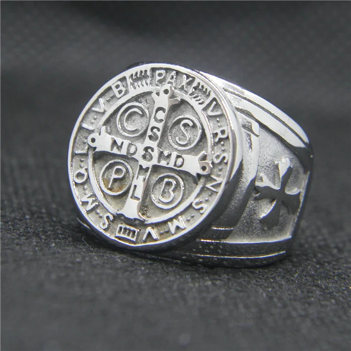 

Drop Ship 7-14 Cool Cross Ring 316L Stainless Steel Silver Soild Cross Letters Ring