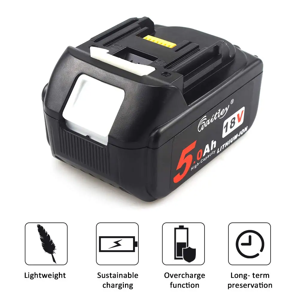 Tanie Waitley litowo wymiana baterii baterii 18 V 5Ah 5000mAh dla Makita 18 V narzędzie zasilania BL1830 BL1840 BL1850 BL1860 18 v 5A