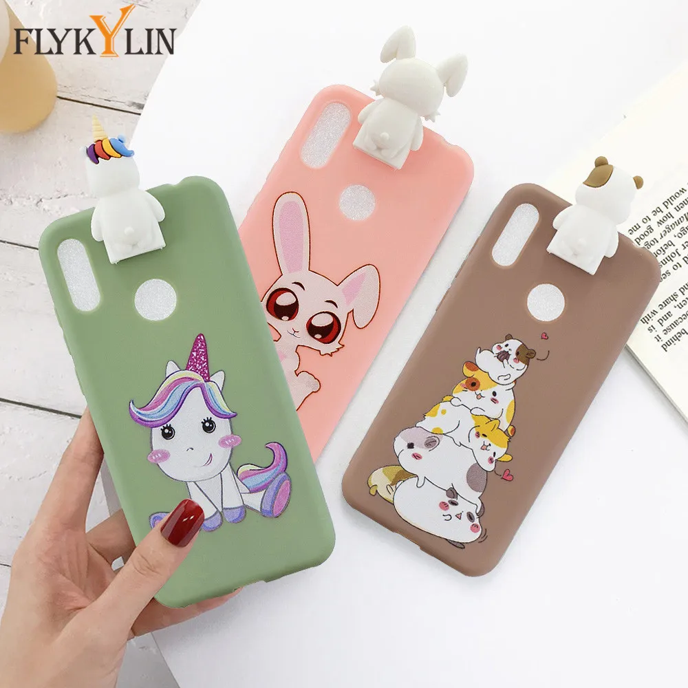 3D Silicone Case For Huawei Y9 Y7 Y6 Prime Pro 2019 2018 Phone Holder Stand Soft Cover Mate 10 20 30 Lite Fundas Coque |