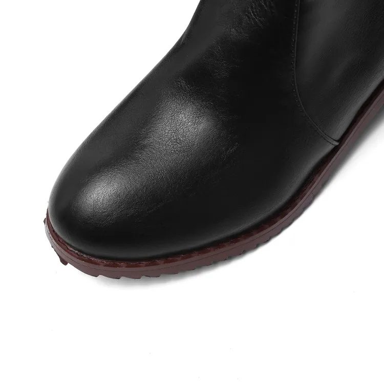 Sianie Tianie/ зимние сапоги для верховой езды с круглым носком; Цвет черный, коричневый; женская обувь на среднем массивном каблуке; Ковбойские Сапоги выше колена; Женские Сапоги выше колена; botas; большие размеры 44, 45