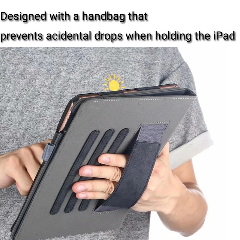 Противоударный чехол для iPad 7 10,2 чехол pu Кожаный ремешок на руку подставка авто-режим сна чехол A2200 A2198 A2197 для iPad 10,2 чехол