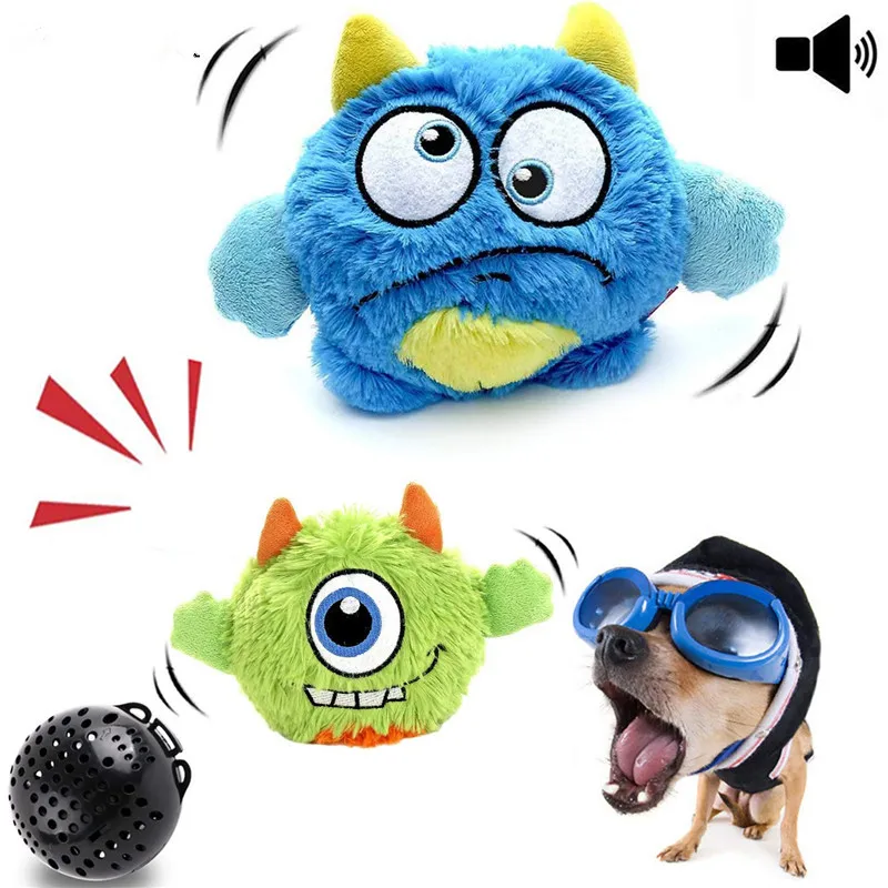 

Automatic Dog Toys Interactive Plush Giggle Ball Shake Squeak Crazy Bouncer Toys Exercise Electronic Toy for Puppy Motorized Ent