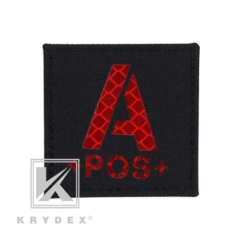 

KRYDEX Blood Type Letter A Reflective Morale Patch Military Fastener Paintball Airsoft Panel Display Tactical Accessory Badge