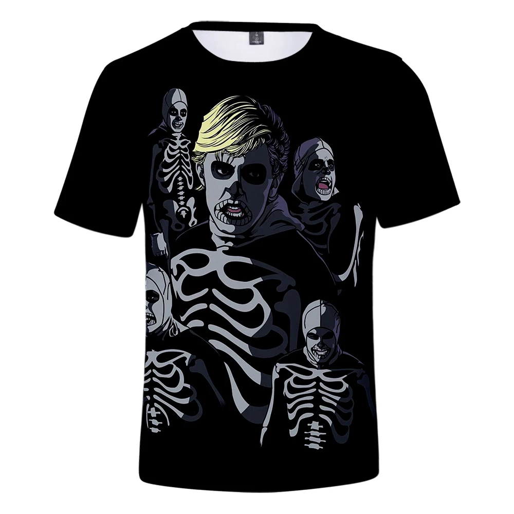 All Over Print T Shirt Men cobra kai tshirt Skeleton   T-Shirt