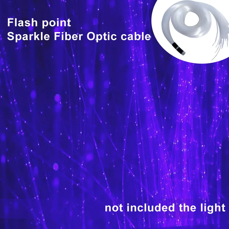 Sparkle Flash Point PMMA Plastic Fiber Optic Cable 0.75mm*50pcs~300pcs for Led Light Engine side Pointed tree Waterfall Curtain