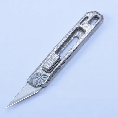Titanium Alloy/Damascus Mini Knife EDC Multifunction Portable Keychain Damascus