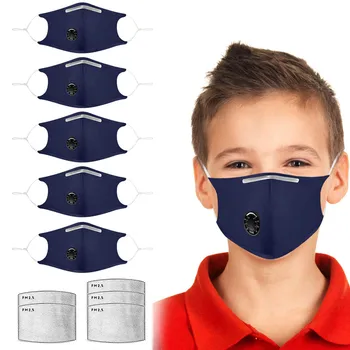 

5pcs Children's Face Mask With Respirator Valve Breathable Adjustable Kids Mask School Outdoor Protective Mask Masque Mondkapjes