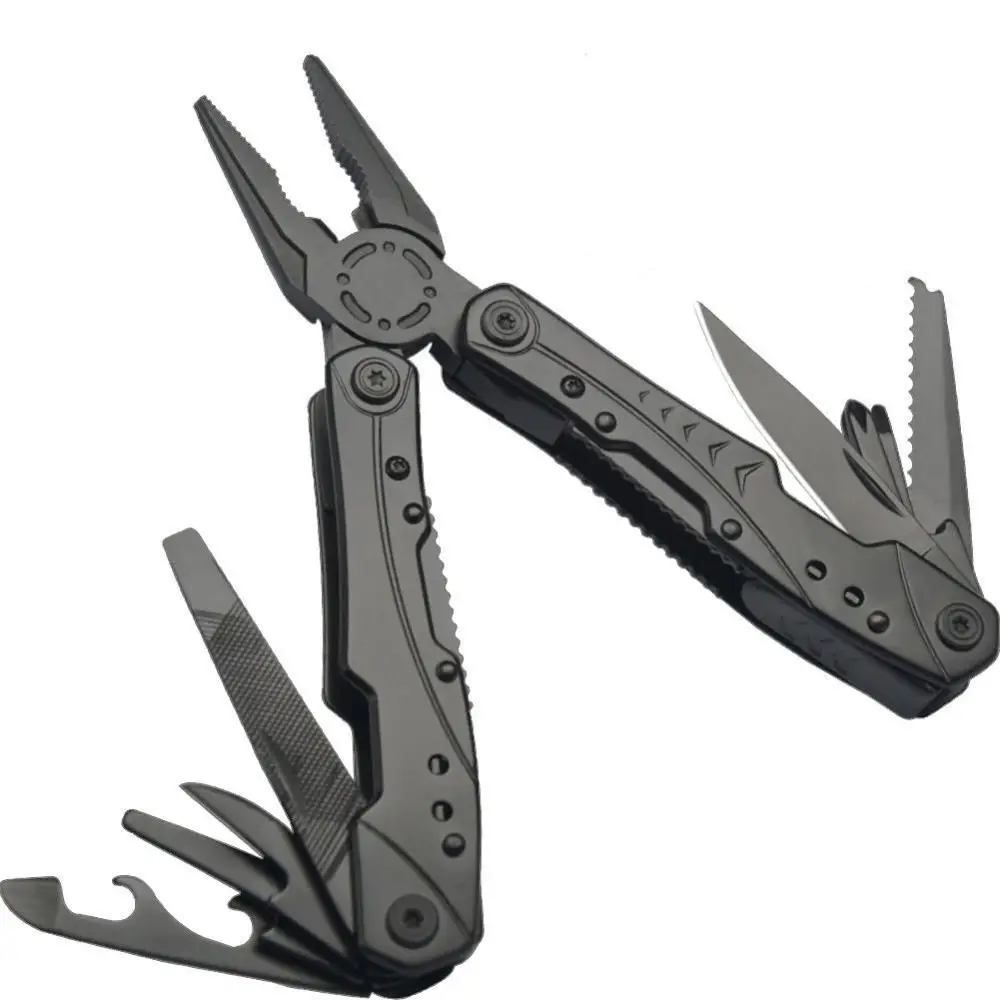 

ESPLB 12-in-1 Multitool Pliers Multi Purpose Folding Pocket Plier Tool Hardened 420 Stainless Steel for Survival Camping Fishing