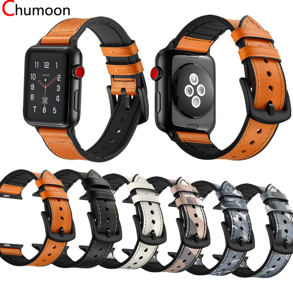 Силиконовый кожаный ремешок для Apple Watch 42 мм 38 мм iwatch 4 3 ремешок 44 мм 40 мм браслет iwatch correa кожаный ремень ремешок для часов