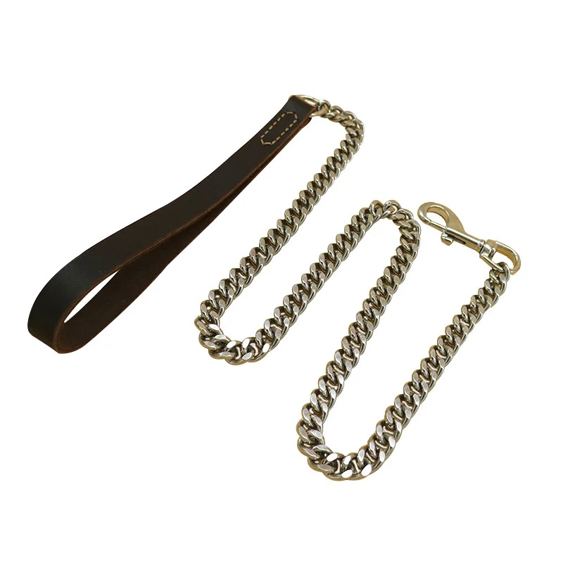 Durable Metal Dogs Leash Strong Stainless Steel Dog Traction Rope Chain