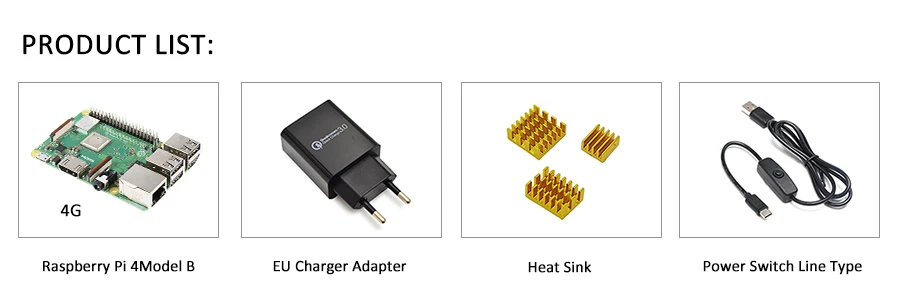 Raspberry Pi 4 Модель B 2 GB/4 GB стартовый комплект с переключателем питания линия ЕС/США зарядное устройство адаптер и 32G TF карта